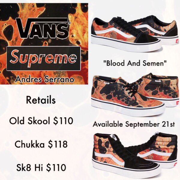 supreme x vans blood and sperm