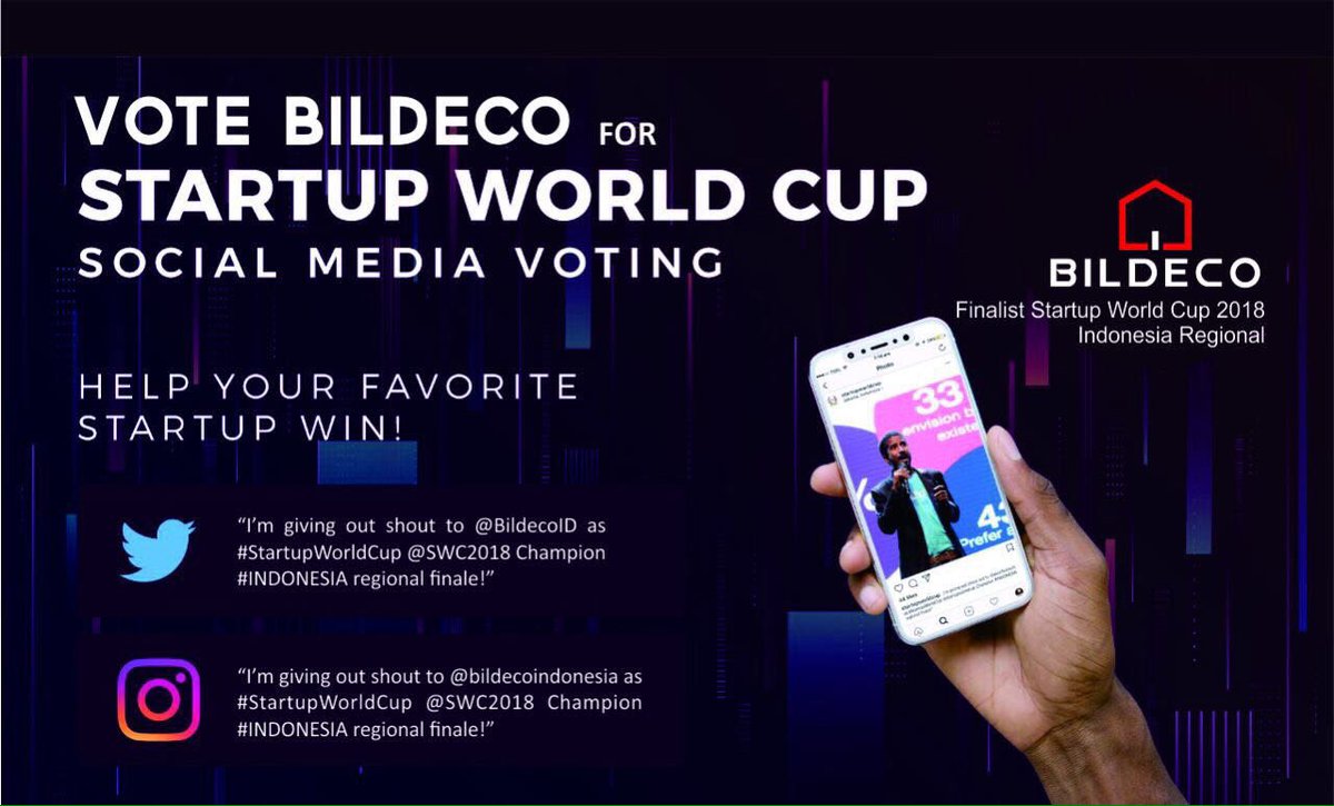 I'm giving out shout to <a href="/BildecoID/">Bildeco</a> as #StartupWorldCup <a href="/SWC2018/">Fenox VC</a> Champion #INDONESIA regional finale! Yeaay 🎉🎉