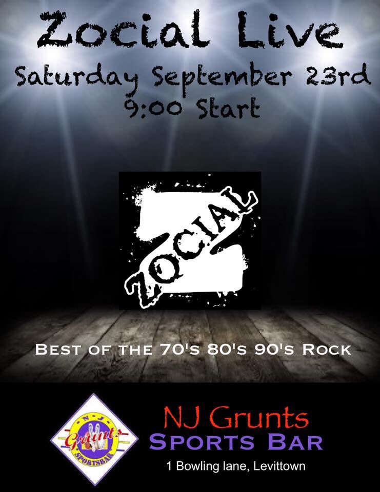 Zocial1's tweet photo. Don't miss us this Saturday live at NJ Grunts in Levittown.        #zocial   #forthosewholovetorock https://t.co/PvtaxdML6y