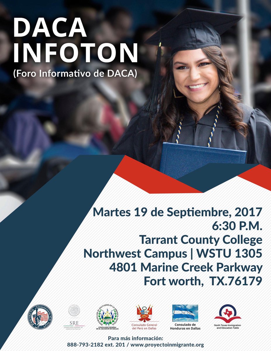 ConsulMexDal's tweet photo. #DACA #Infoton @ConsulMexDal @ProyectoDFW y aliados en el #Metroplex te invitan #spreadtheword #pasalavoz ๐๐ผ https://t.co/AWMhKYRFl2