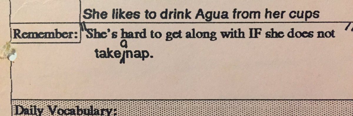 melindareyna's tweet photo. When ur mom left notes for your babysitters that are still true 24 yrs later 
#adulting #napsarelife https://t.co/jWawpOf6AJ