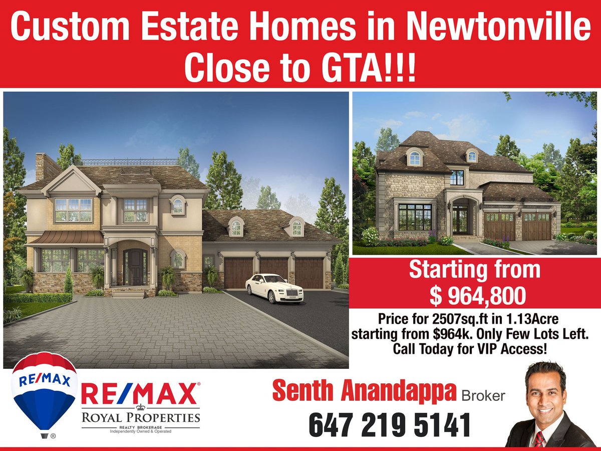SenthRealtor's tweet image. Exclusive Custom Homes close to GTA. #newtonville #dreamhouse #estatehome #customhomes