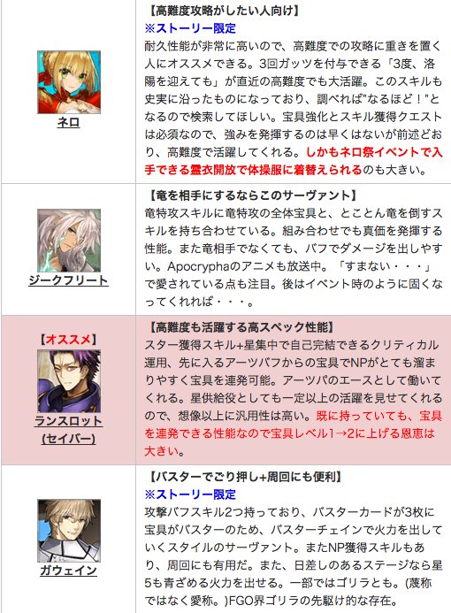 Fgo攻略班 Appmedia 星4 プレゼントのサーヴァント 1騎1騎全て向き合って解説を更新しました 性能よりもキャラにフォーカスして書いているので かなり優しめの解説になっています 性能だけみたい方は ランキングへどうぞ T Co P58x6gnsab Fgo