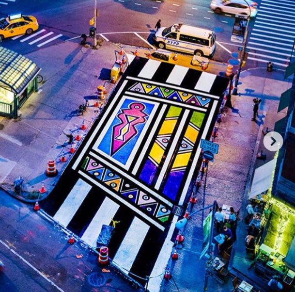 PhilMphela's tweet photo. Mama Esther Mahlangu keeps winning! She was honoured with a mural in New York City as part of Citi Bike 🇿🇦SA art &amp; culture street takeover! https://t.co/QfCtslXnTi
