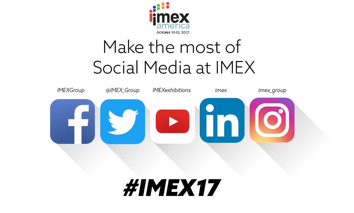 IMEX_Group's tweet photo. Follow all the latest activity from #IMEX17 on these social media channels. Have a great show! https://t.co/VWucWpemYg