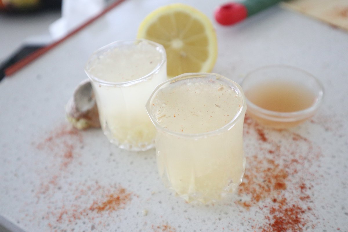 HEALTH SHOTS 
Lemon, Ginger, ACV and Cayenne pepper🌶 🍎🍋
<a href="/CBRFoodie/">CBRfoodie @cbrfoodie.bsky.social</a> <a href="/WomensHealthMag/">Women's Health</a> @HealthierWork @goodhealth