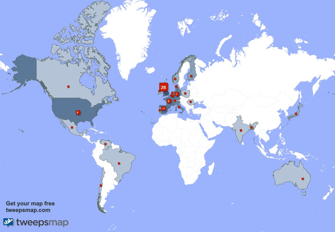 IntoCps's tweet image. Selon tweepsmap.com/!IntoCps Mes followers vivent en: Royaume-Uni(30%),Espagne(12%),États-Unis(10%)