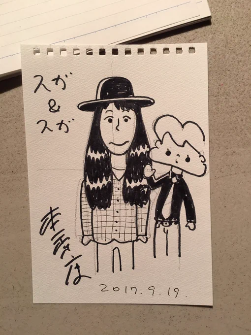 似顔絵コーナー開始です!
(スガ&スガ) 