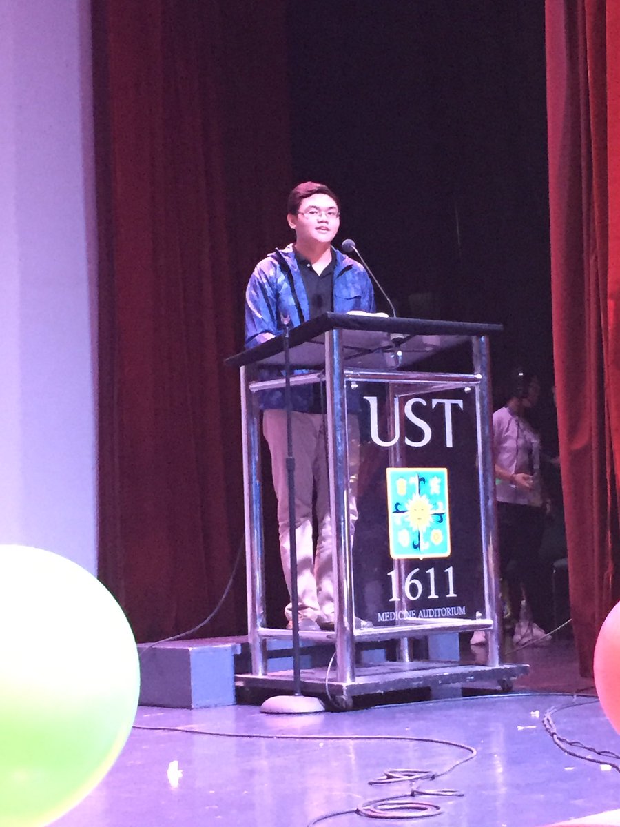 ustmts's tweet photo. Now on stage is Raphael Talao, the MTS President giving the opening remarks. #Trouvaille2017 #CHROMA2017 💛 https://t.co/jhfdH97DVw