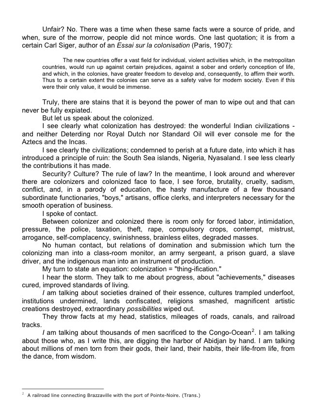 PalmTreesnGz's tweet photo. Screenshots from some important passages from #DiscourseOnColonialism #30DaysofLatinx https://t.co/WqT3G0ooLX
