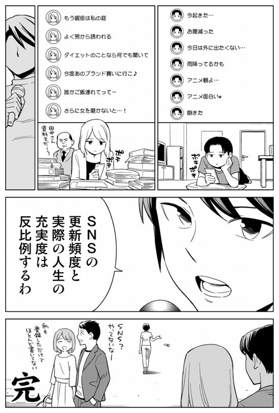 ゆうきゆう先生の Sns更新頻度とリアルの充実度は反比例 マンガに 気を付けよう 社畜もつぶやかない の声 Togetter