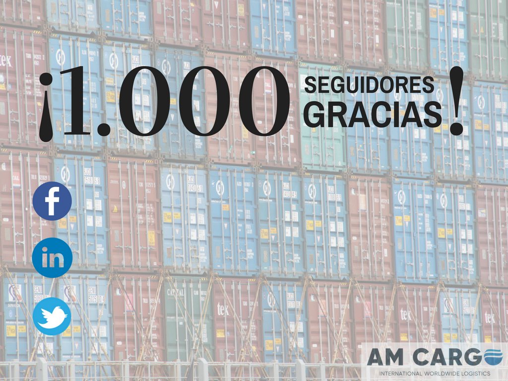 ¡Ya somos 1.000! Gracias a todos los que seguís a <a href="/AMCargoGroup/">AMCargo</a> en nuestros distintos canales en Twitter, Facebook y Linkedin 📲