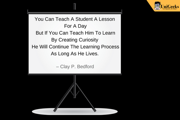 UniGeeksTeam's tweet photo. You Can Teach A Student A Lesson For A Day But If You Can Teach Him 

#Unigeeks #TuesdayThoughts #quotes #webdeveloper #socialmediamarketing https://t.co/441qNiD7LA