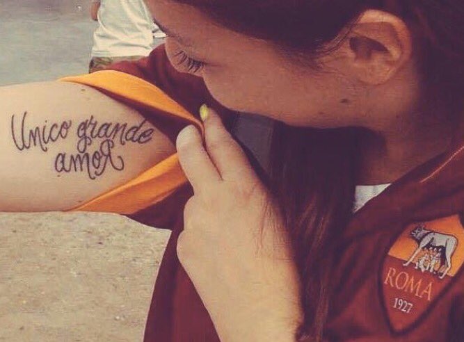 Patch Vinyle AS Roma – Unico Grande Amore Tifosi – Flocage Foot 12x14 Cm