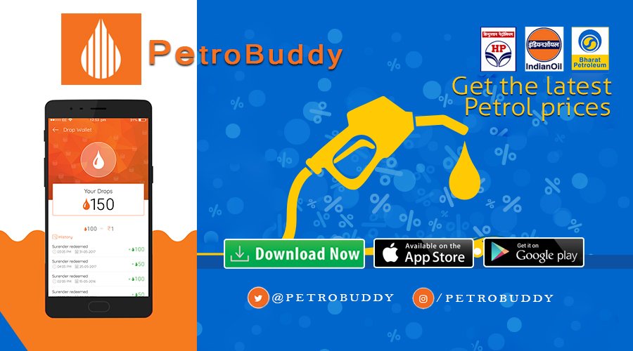 PetroBuddy's tweet photo. If you want to know the current #PetrolPrices for all major #metropolitancities in #India then Download #PetroBuddy app today!! https://t.co/iyyfIhDGjg