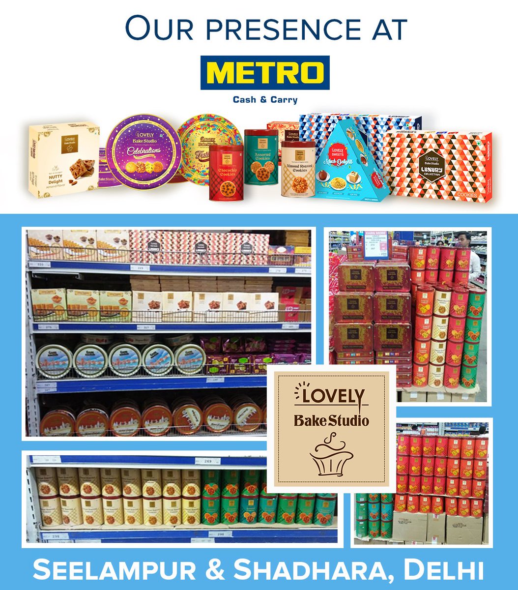 LovlyBakeStudio's tweet photo. Lovely Bake Studio Products at Metro Delhi. Take home the best quality and taste! @MetroCashandCary @Seelampur @Shadhara https://t.co/DCTR4OaAEX
