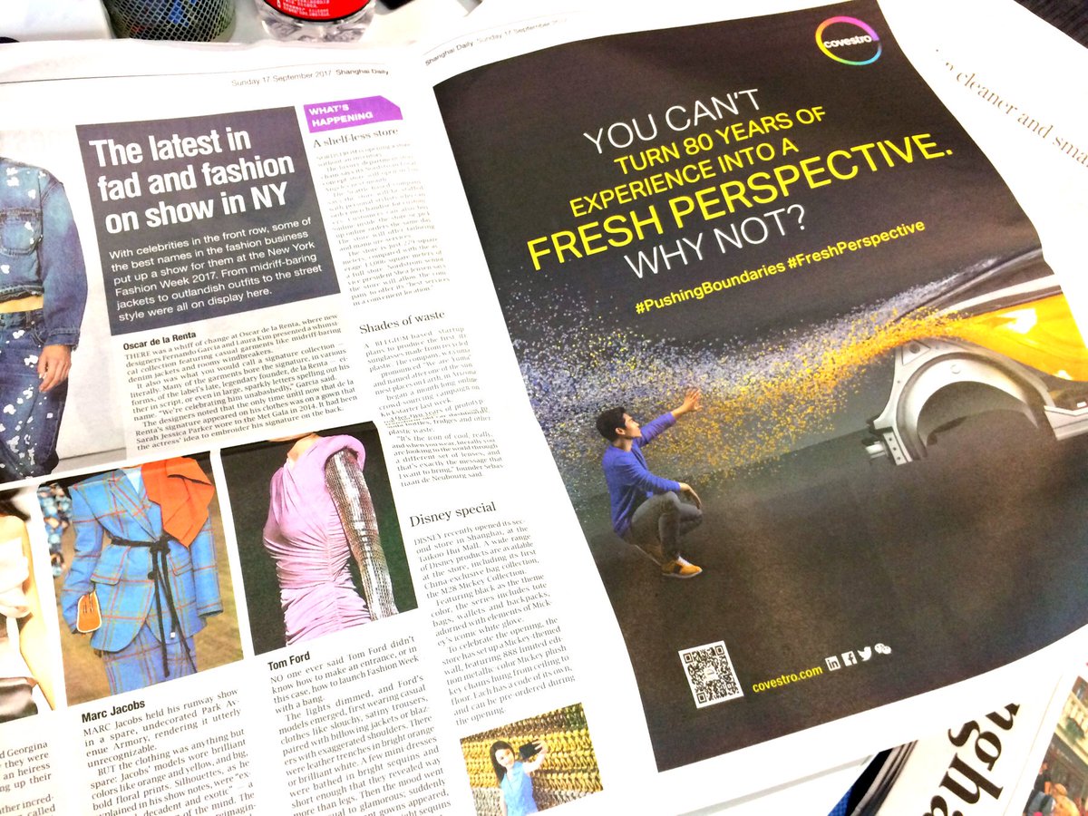 Rowenawang001's tweet photo. Covestro's new AD motif has its debut amid a busy month with bunch of international and industry summits commenced in Shanghai,China.#CPCIC https://t.co/zrp6MQX3Zn