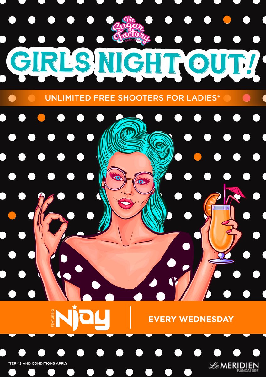 SugarFactoryBlr's tweet photo. Slip on your hottest party dress, grab your besties to let yourself loose with a few drinks and hit the dance floor at #TSF #GirlsNightOut https://t.co/b2YIYCTWNa