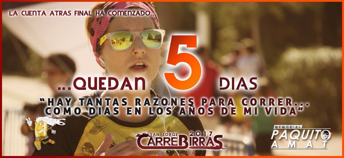 Correbirras's tweet photo. Solo quedan 5 días y 20 dorsales... Corre a por el tuyo!! https://t.co/V8H2wu2aGA https://t.co/Iv79rwiHHn