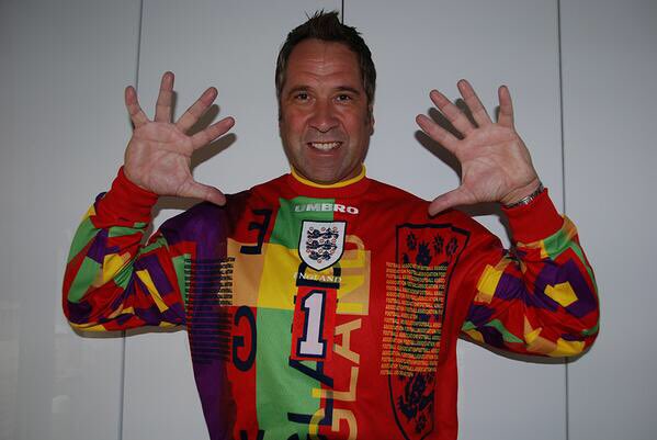 Happy Birthday David Seaman  Here he is modelling one of the worst GK kits ever made 