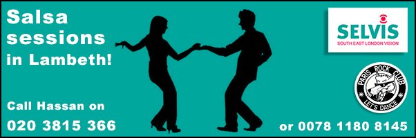 Salsa sessions in Lambeth 21 &amp; 28 Sept with @SELVISVision ow.ly/Tl5F30eysHh Call Hassan for more info: 020 38153660