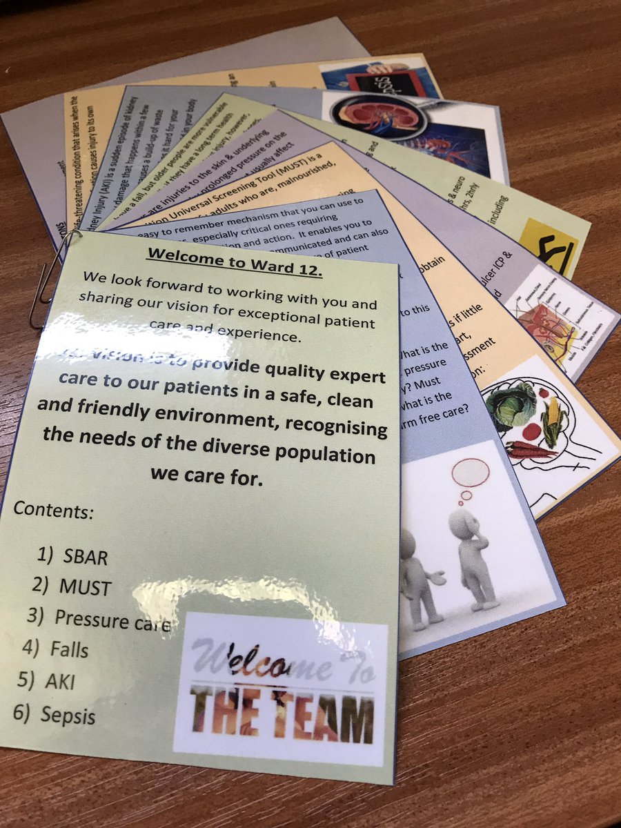 ward12_trafford's tweet image. Really pleased with the pocket help guide we've produced for our new starters with info about MUST, Sepsis, AKI, Falls and more 😀
