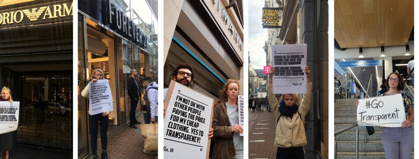 We are bringing your concerns to the brands' doorsteps. <a href="/emporioarmani/">Emporio Armani</a>, <a href="/Forever21/">Forever 21</a>, <a href="/Primark/">Primark</a>, <a href="/UrbanOutfitters/">Urban Outfitters</a>, <a href="/Walmart/">Walmart</a> #GoTransparent!