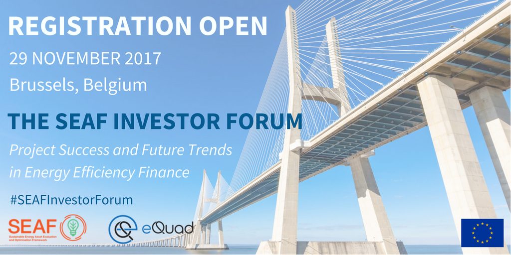 JouleAssetsEu's tweet photo. Explore the future of #eefinancing at the #SEAFInvestorForum 29/11/17 with @PaulHHodson @EU_EASME @ICP and more! https://t.co/pmkHKdQUKd