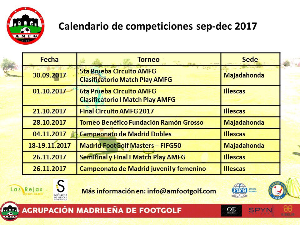 am_footgolf's tweet photo. Torneos para todos! Esas son las novedades de nuestro calendario de competiciones! Porque en #Madrid jugar al #FootGolf es cosa de todos! https://t.co/TA8VkLg2YV