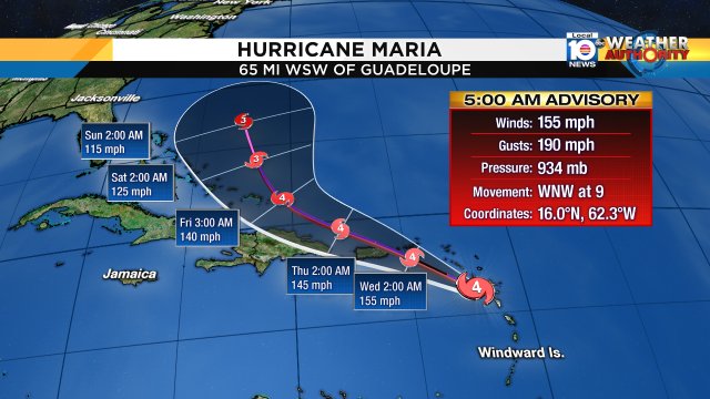 Extremely dangerous Hurricane Maria headed towards the Virgin Islands, here is new advisory. https://t.co/AbmycTZqAM