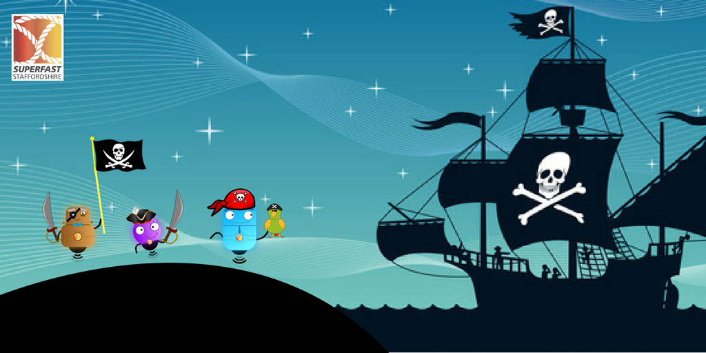 GigafastStaffs's tweet photo. Ahoy mateys, its #talklikeapirateday! Superfast broadband be wha' ye need, contact yer provider t' upgrade today! #MegabyteFamily https://t.co/5yUuz94SPE