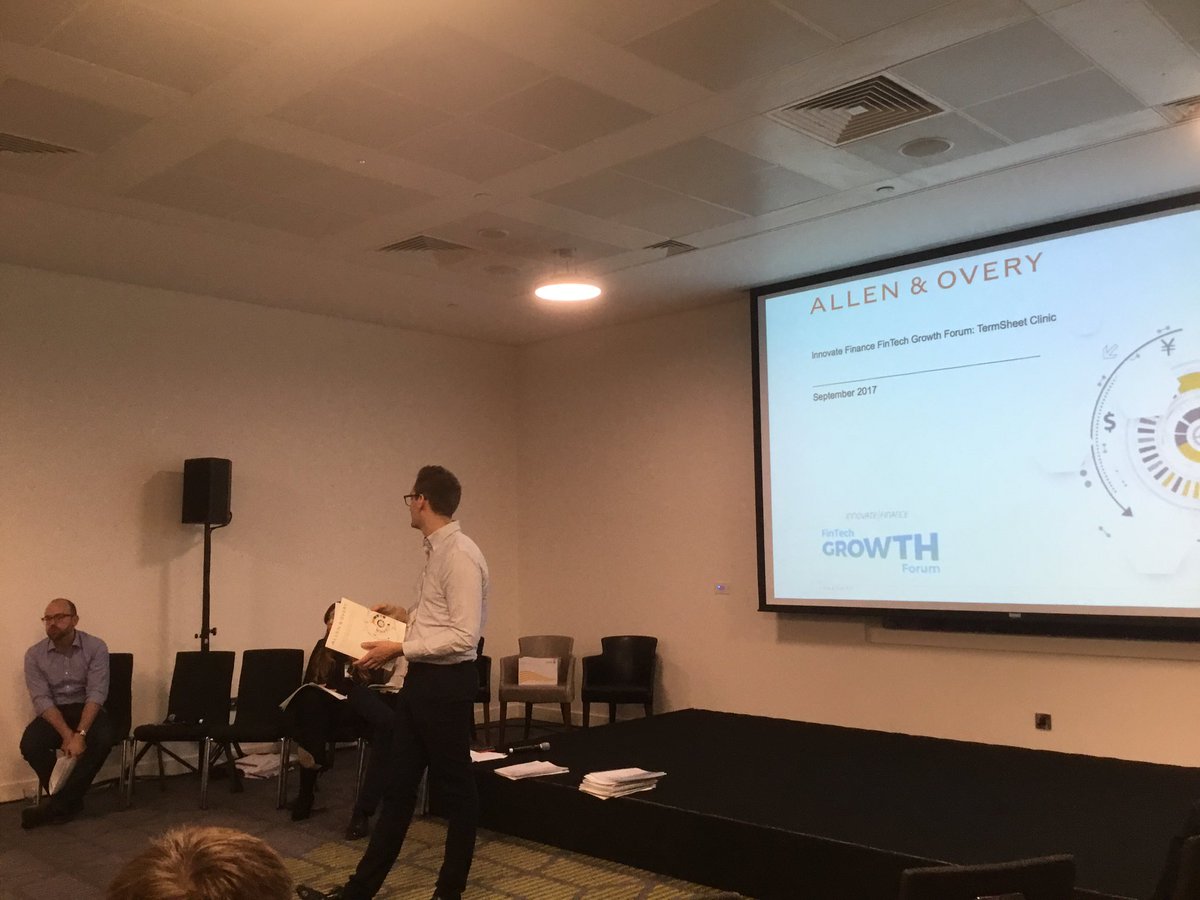 JPDallmann's tweet photo. Excellent "Term-sheets" Clinic w/ @AllenOvery team at @InnFin #FinTech #Growth #Forum #2017 #FGF2017 Thx u Will, @deamarkova @ccrosswell https://t.co/2g30Engmgr
