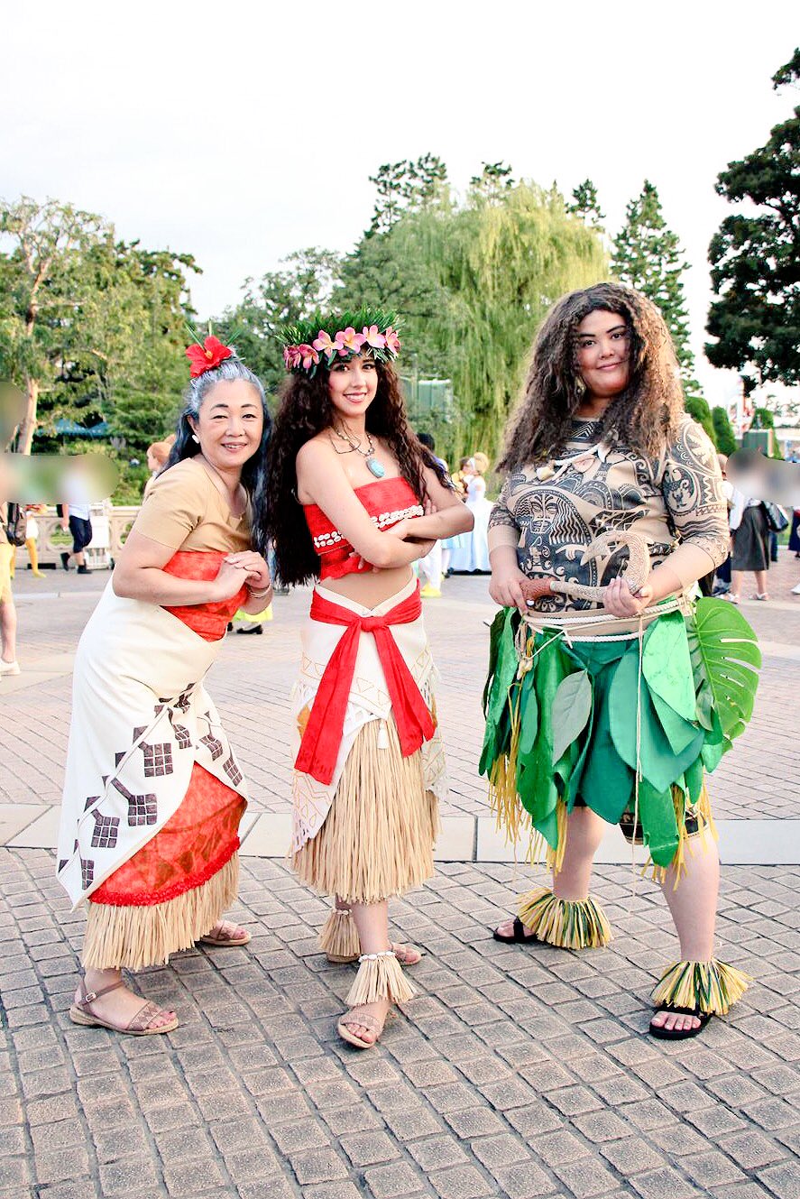 モアナ Dハロ仮装 コスプレ一式 今年もモアナ仮装でパドルと撮影できた