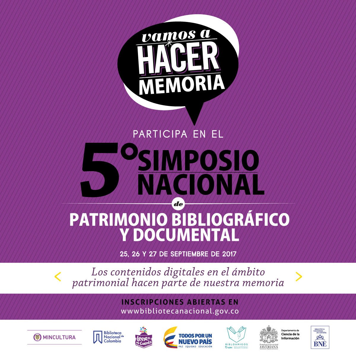 RevistaArcadia's tweet photo. Inscríbase al V Simposio Nacional de Patrimonio Bibliográfico y Documental https://t.co/loP7e6BJAn