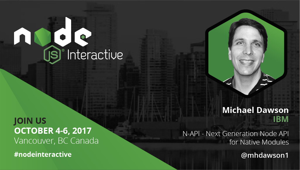 nodejs's tweet photo. .@mhdawson1 explains the next generation of Node #API for native modules at #NodeInteractive. More info 👉 https://t.co/cx8yq4bo61 https://t.co/4UqbeqwWOF