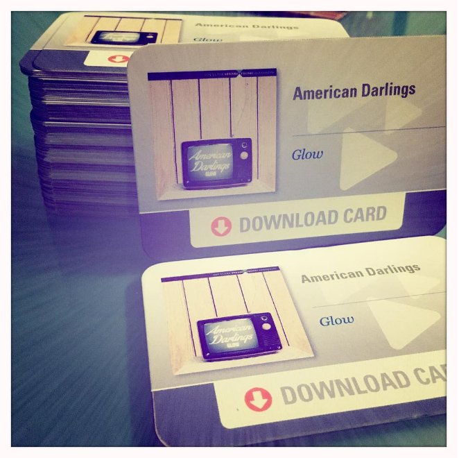 DarlingsAmerica's tweet photo. NEW album download cards arrived in the mail!!! #downloads #downloadcards #americandarlings #glow #cdbaby #newmusic #indierock #brooklynband https://t.co/HADacdDI7s