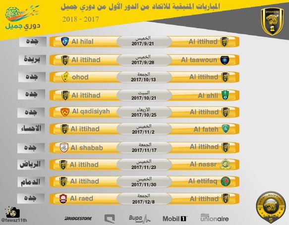 المباريات المتبقية للاتحاد