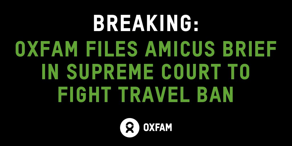 OxfamAmerica's tweet image. Oxfam files #amicusbrief with the #SupremeCourt to fight President Trump&apos;s #refugee and travel ban: oxf.am/2xOyY88
#RefugeesWelcome