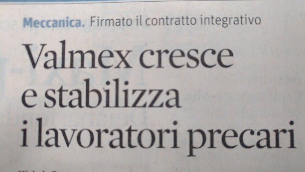 micheleromano61's tweet image. #valmex  grows and stabilizes precarious workers today on @sole24ore