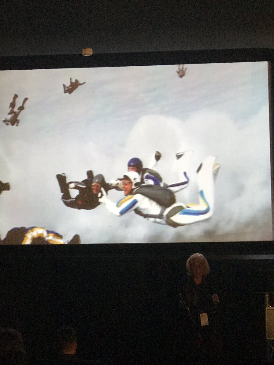 Listening to the inspiring and absolutely fearless Dilys Price, the world's oldest female skydiver - pushing the boundaries #design4health