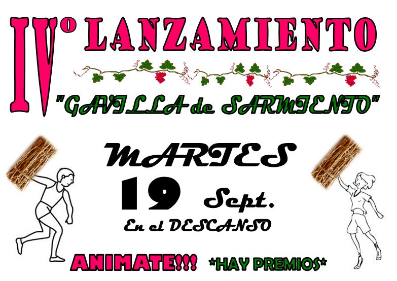bar_elo's tweet photo. ESTA NOCHEEEEEEEE, anímate y participa en el IV Lanzamiento de Gavilla. Hay 2 modalidades, femenino y masculino. APUNTATE en el DESCANSO!!!. https://t.co/dahObUExXI