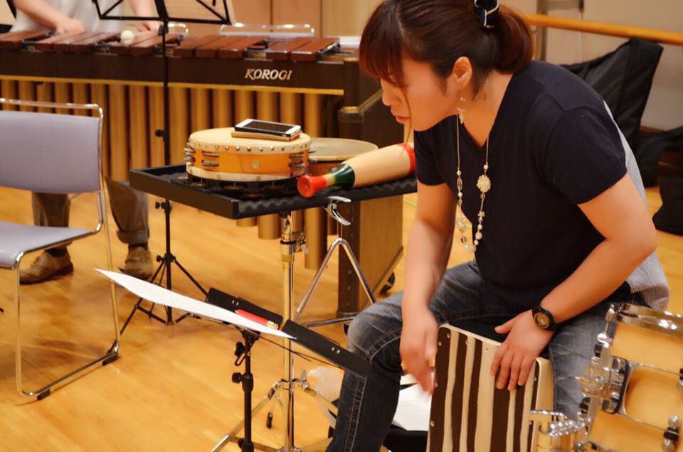 素敵な写真✨】 打楽器奏者の田中綾氏🥁何かのリハーサル中でしょうか