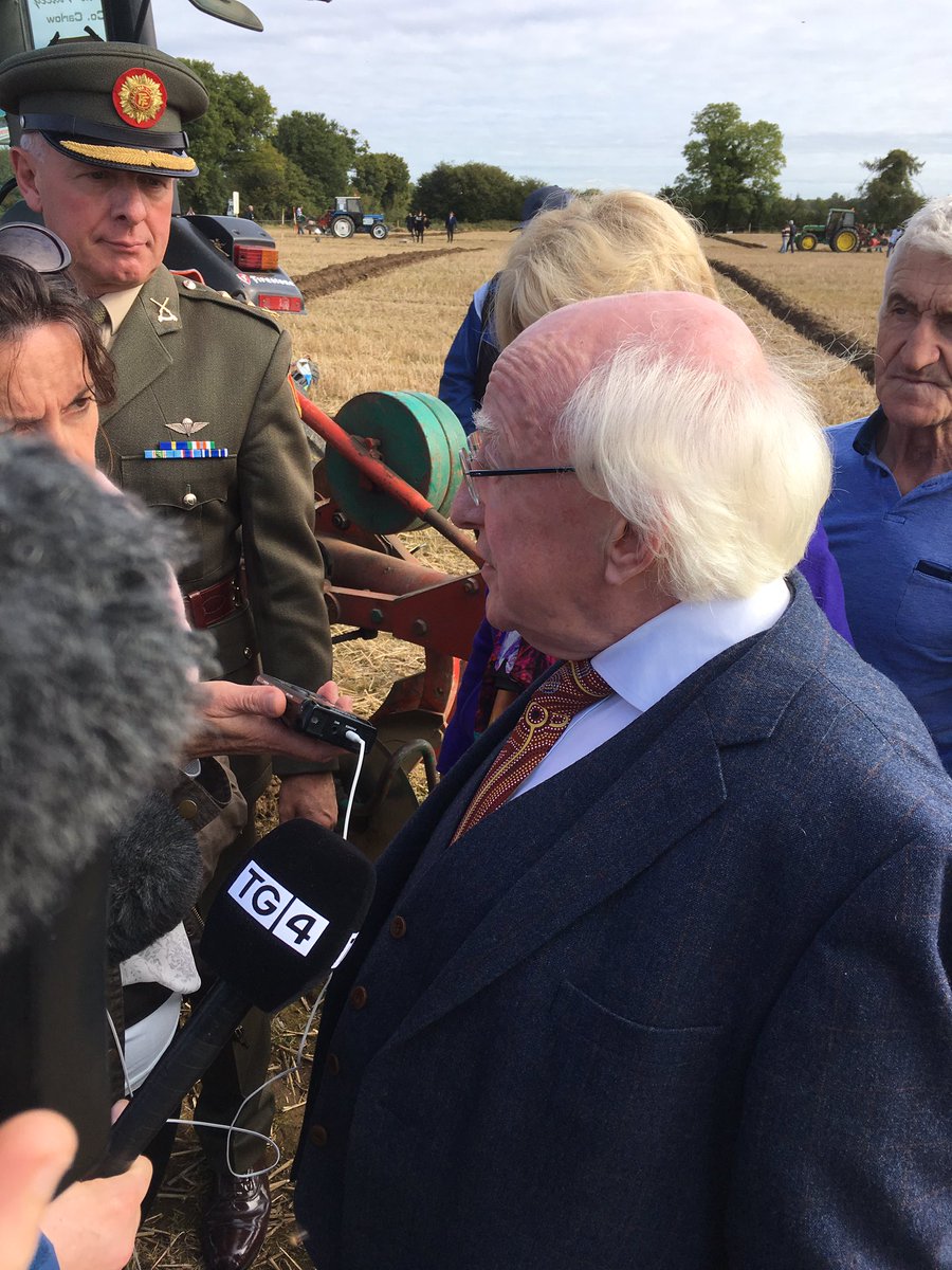 irishexaminer's tweet photo. President Higgins at #ploughing17 touching on some of the issues in #iefarmpoll. Re urban/rural divide: "It is widening". #iestaff https://t.co/6DEprgn2Kp