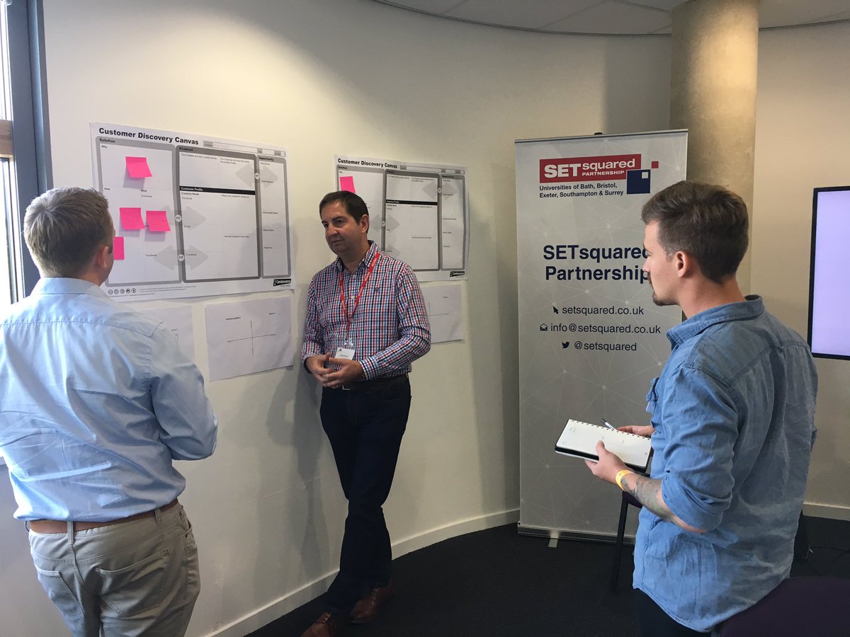 setsquared's tweet image. Participants at the SpaceTech Entrepreneur&apos;s Programme in Cornwall are working hard on their Customer Discover Canvas #spacetechsw
