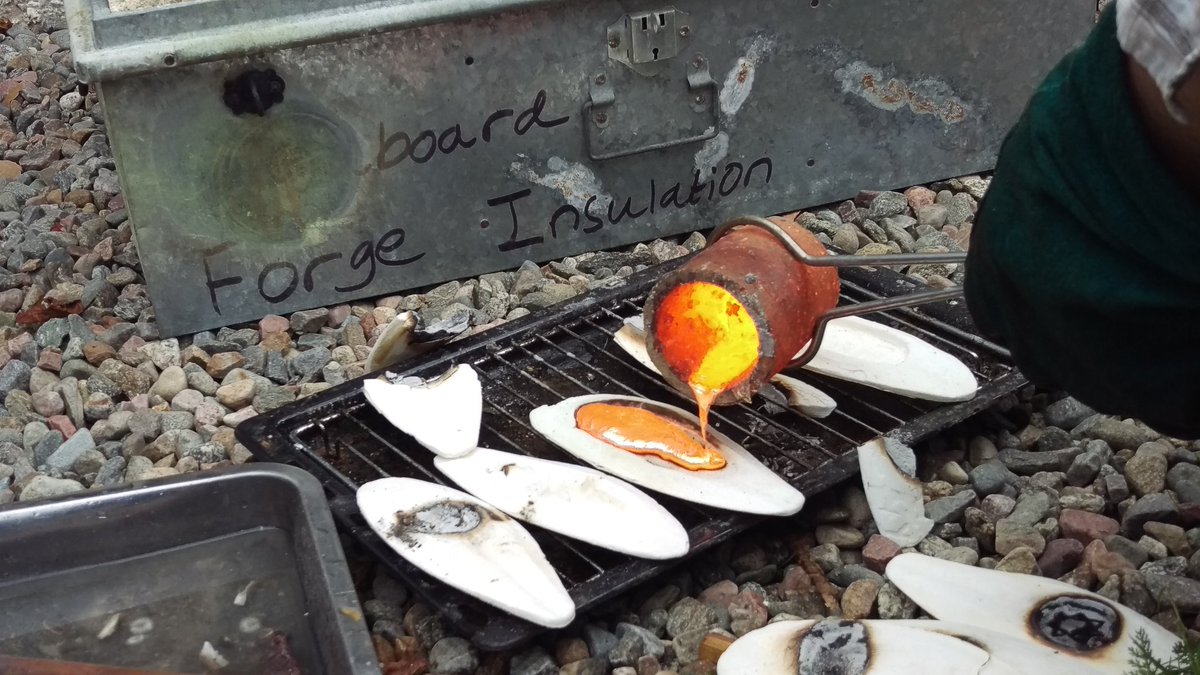 SmithInScotland's tweet photo. Had a blast at the highland casting workshop this weekend. We carved designs in cattle fish and cast them in copper and aluminium- fantastic https://t.co/UQwdx4S2pW