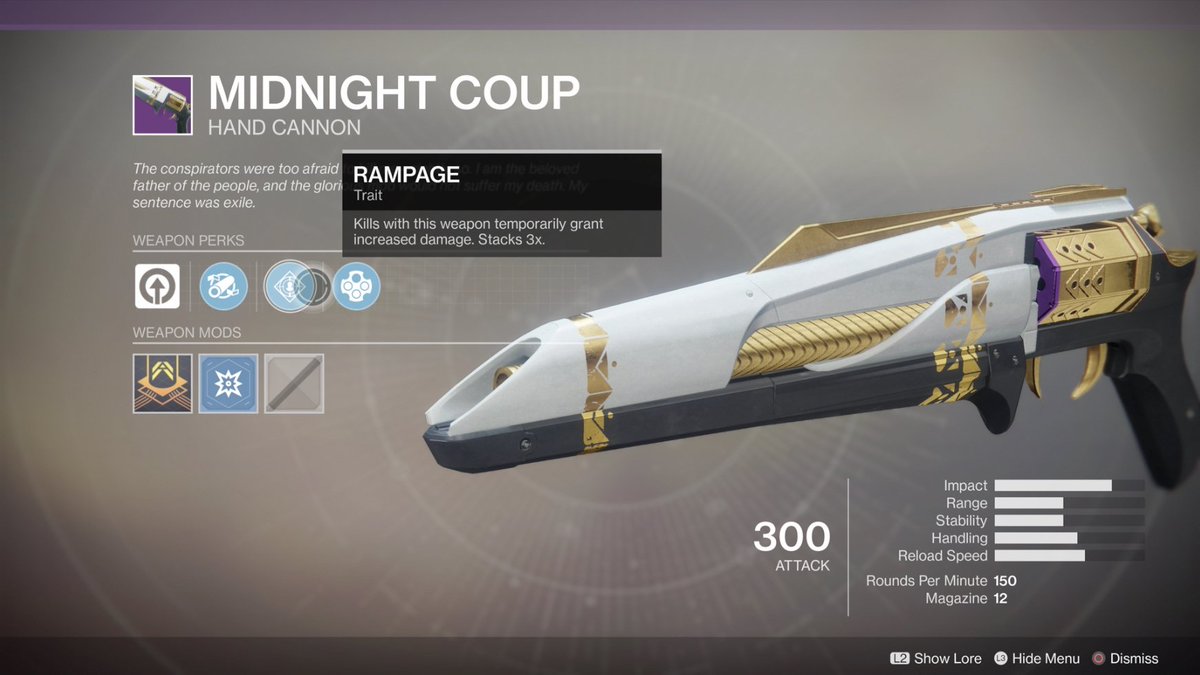 Gigz's tweet photo. So the raid Hand Cannon just dropped...it's supposed to be a hard/prestige mode drop https://t.co/qbwD1hdxOQ