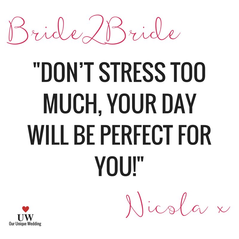 OurUniqueWed's tweet photo. Well said 🙌🙌🙌🙌 Try not to let #weddingstress take over your life. Your day will be perfect for you! #Bride2Bride #TipTuesday https://t.co/rRZ7Asm8Kf