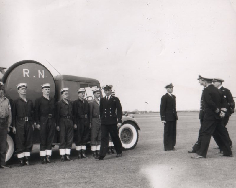Prince Philip inspecting the 'troops' at RNAS Stretton