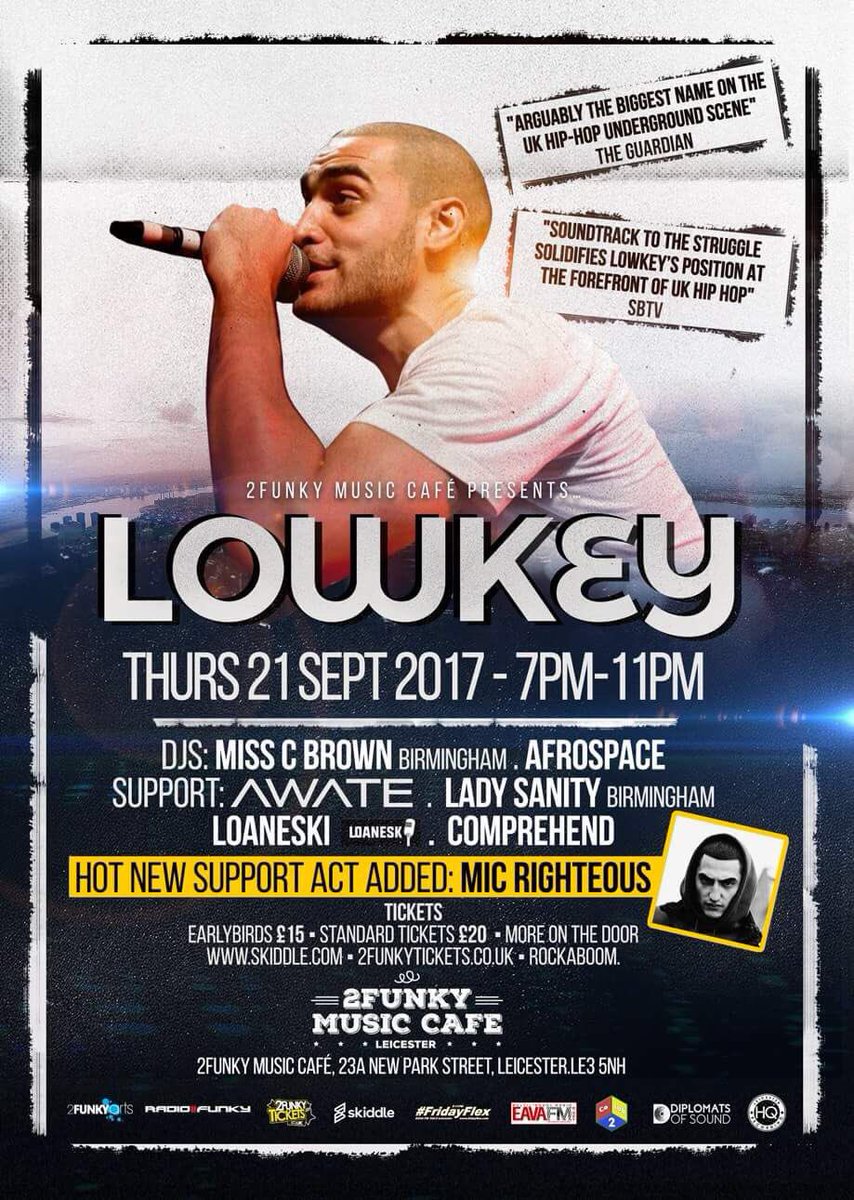 Loaneski's tweet photo. Who's ready for this this?!@bilalharis1_ @KerfewMusic @veejUK  @SHAKEZPEARE @DARKABROWN #Leicester #HipHop #consciousness #LiveAndDangerous https://t.co/kZQqknwiuZ