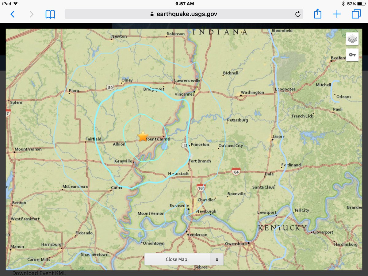 Jeff14News's tweet photo. Did you feel it ?  Magnitude 3.8 earthquake reported by USGS at 6:47am near Albion, IL https://t.co/B28d8B7OGN